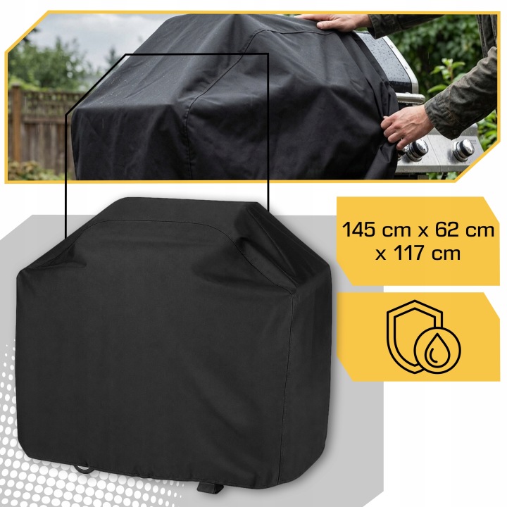 POKROWIEC NA GRILLA GRILL GAZOWY WODOODPORNY SOLIDNY DUŻY 145x62x117 cm Producent Lewer